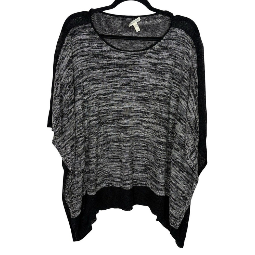 Eileen‎ Fisher Organic Linen Twist Knit Raglan Box Sweater Poncho Top One Size